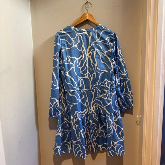 H&M Blue and White Long Sleeve Dress - Picture 4 of 4
